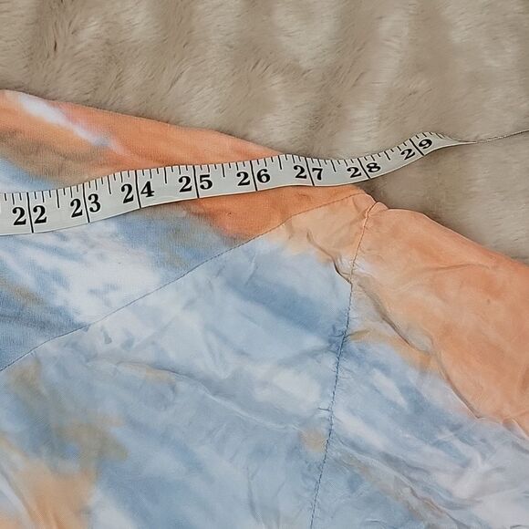 PINK VICTORIA'S SECRET PASTEL TIE-DYE BATWING QUARTER-ZIP CROPPED HOODIE, SIZE M - Picture 9 of 11